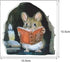 3Pcs 3D Realistic Mouse Wall Stickers, Mouse Reading Book Wall Decals Wall Decor, Removable Wall Art Murals for Living Room Nursery Bedroom Kids R...