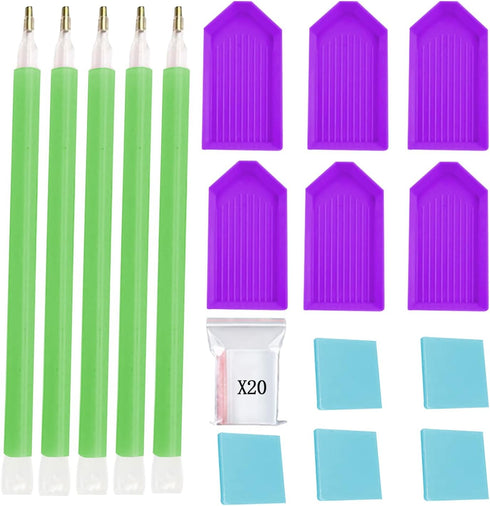 36PCS Diamond art Accessories Tools Kits Diamond Trays Diamond Painting Accessories for Adults to Make Diamond Art Storage Supplies Craft Glue Zip...