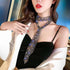 Pingyongchang Sparkly Rhinestone Necklace Tie Gothic Crystal Choker Crystal Tennis Chain Wedding Bridal Bridesmaid Jewelry for Women...