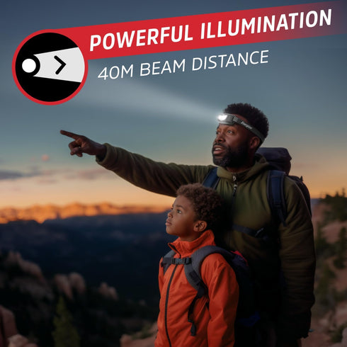 Energizer Universal Plus LED Headlamp, Lightweight Bright Headlamp for Outdoors, Camping and Emergency Light for Adults and Kids, includes Batteri...