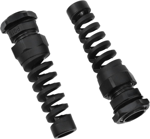 Lovelysp Plastic Flex Spiral Strain Relief Protector IP68 Waterproof M18 PG11 Plastic Cable Gland Connector for 5-10mm Thread -4PCS...