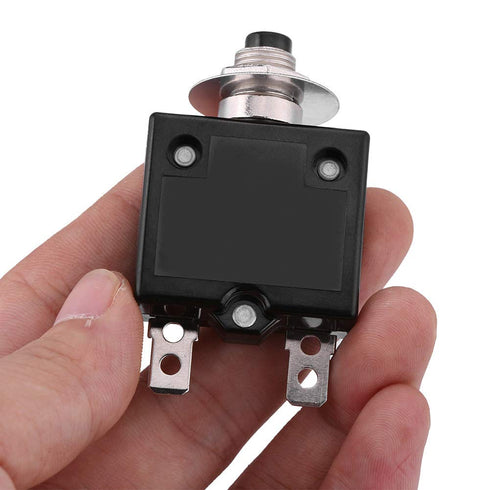 18Amp Push Button Circuit Breaker,125-250V AC 50V DC Circuit Breaker, Thermal Overload Protector L1 Series Manual Reset Thermal Circuit Breaker (1...