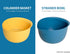 BLUE GINKGO Rice Strainer and Kitchen Colander Set - Strain Rice, Quinoa and Small Grains - Soak, Wash and Drain Vegetables and Fruit - (4 Quart B...