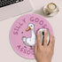 Pink Cute Mouse Pad Round, Small Mousepad Silly Goose Association, Funny Round Mouse Pad for Desk, Computer Mouse Pads for Wireless Mouse, Desk Ac...