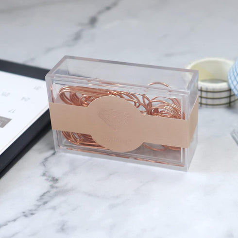Jumbo Rose Gold Paper Clips Decorative Heart 1.5" Paperclips with Clips Holder for Home, School and Office Supplies 30 Pcs (Heart, Rose Gold)...