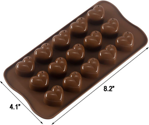 Silicone Heart Chocolate Mold, Candy Molds for Party, Wedding, Jelly, Heart Shaped Ice Cube, Pack of 2...
