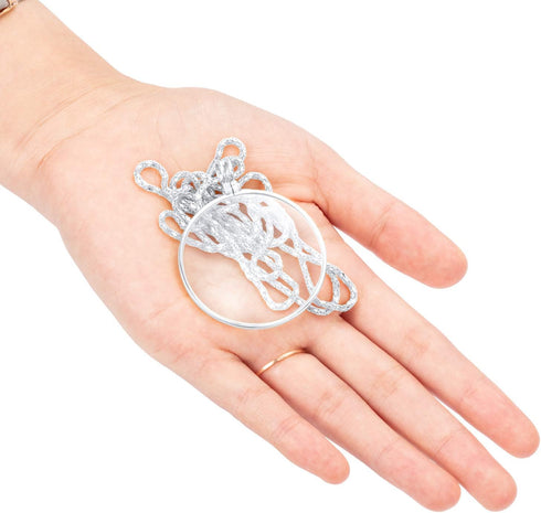 4 Pieces 5.5X Magnifying Glass Necklace Magnifier Necklace Pendant Optical Magnifier with Chain Necklace for Library, Reading, Zooming and Jewelry...