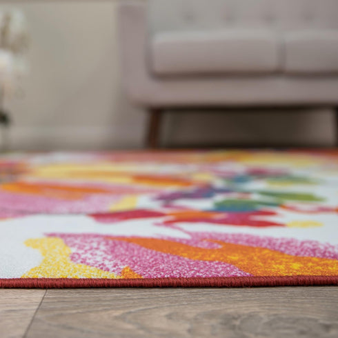 Rugshop Modern Bright Flowers Non-Slip (Non-Skid) Area Rug 20" X 30" Multi...