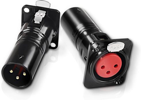 MEIRIYFA XLR 3 Pin Female to Male Pass Through Panel Mount Jack, Mic XLR 3PIN D Series Type Adapter Feed/Pass Thru Converter Compatible with Micro...