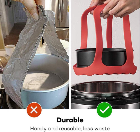 Pressure Cooker Sling, Silicone Bakeware Sling for 6 Qt/8 Qt Instant Pot, Ninja Foodi and Multi-function Cooker Anti-scalding Bakeware Lifter Stea...