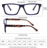 5 Pack Reading Glasses Blue Light Blocking for Men Women?Square Frame Computer Readers with Comfort Spring Hings,Anti Glare/Eyestrain 3.0...