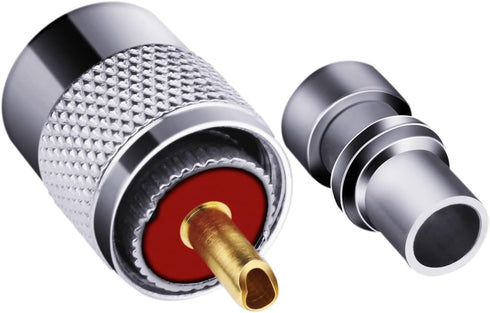 PL259 Coaxial Connectors 6 Pcs PL-259 UHF Male Solder Connector Plug with Reducer, Teflon Material 50ohm for RG59 RG8 RG8x LMR400 RG213 Coaxial Ca...
