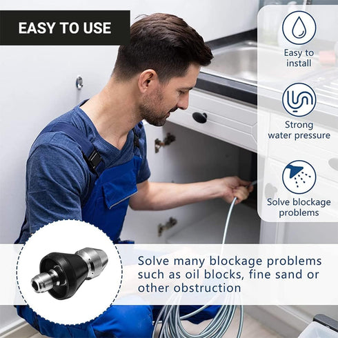2023 Sewer Cleaning Tool High-pressure Nozzle, Drain Augers, Sewer Pipe Dredging And Cleaning Tools for Pipe Unclogging - Drain Clog Remover | Hai...