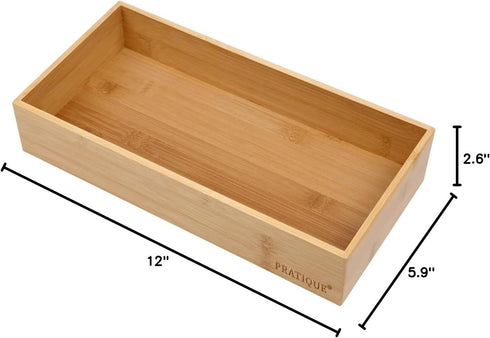 Bamboo Drawer Organizer - Kitchen Utensil Organizer Silverware Tray Cutlery Holder?Office Desk Supplies and Accessories (12x5.9x2.6 inch)...