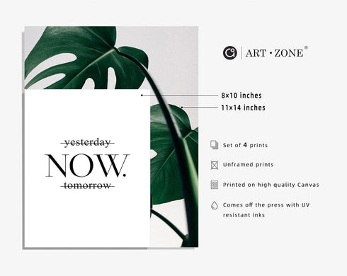 A ARTZONE Botanical Watercolor Prints, Set of 4 Unframed Canvas Art Prints, 8x10 inches, Bedroom Wall Art...