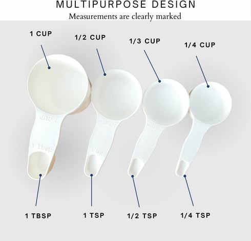 Storage Theory 2-in-1 Measuring Cups & Spoons Set - Space-Saving Nesting Kitchen Gadget for Baking, Cooking & Coffee - Food Grade Plastic Measurin...