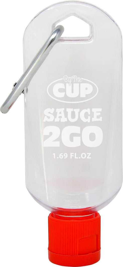 By The Cup Sauce 2 Go Keychains 1.69 Fluid Ounce and 1 Fluid Ounce Empty Mini Sauce Bottles (Sauce Not Included)...