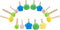 NUOMI 15 Pieces Sponge Stamps Kids Painting Brush with Wooden Handle Mini Cute Round and Flower Shapes for Painting, DIY, Craft, Scrapbooking, Dra...