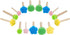 NUOMI 15 Pieces Sponge Stamps Kids Painting Brush with Wooden Handle Mini Cute Round and Flower Shapes for Painting, DIY, Craft, Scrapbooking, Dra...
