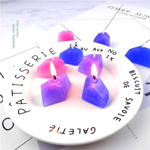 4Pcs Gemstone Silicone Molds Diamond Stone Amber Gem Shaped Chocolate Candy Mold Ice Cube Jello Trays Handmade Mold for Making Candle Soap Epoxy R...