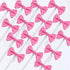 Bowknot Cupcake Topper 20 PCS Deep Rose with Dots, Children's Birthday Baby Shower Party Bow Dots Cupcake Toppers Cake Decoration Supplies...