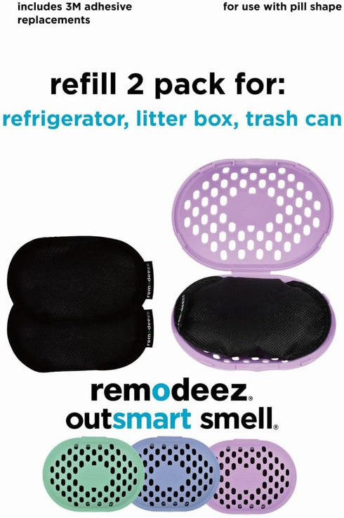 Refill Pod for 2 Pack Trash Deodorizer and Odor Eliminator Set, Coconut, Activated Charcoal, Natural Air Fresheners, (Purple) (Refill Trash (2 Pac...