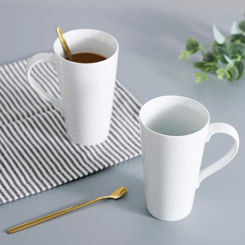 Large Coffee Mugs Set, 16 OZ Tall Coffee Cups with Handle, White Coffee Mugs Set of 4 for Coffee, Tea, Cocoa, Latte, Milk...