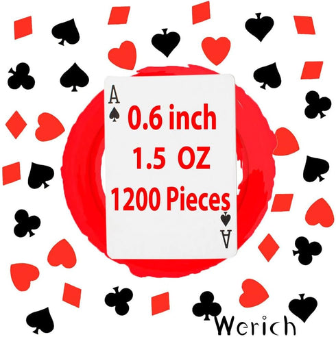 Werich Casino Poker Confetti Night Club Metallic Foil Table Scatters Confetti Party Wedding Birthday Baby Shower Bridal Shower Festival Theme Part...