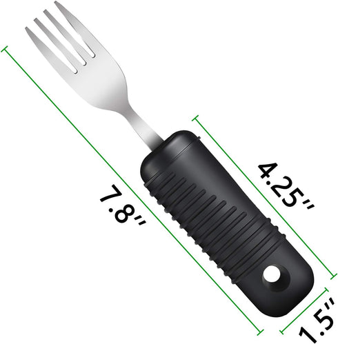 YPC Adaptive Utensils,Easy Grip Silverware,Built-Up Fork,Spoon and Rocker Knife for Adults,Elderly,Arthritis,Tremors and Parkinsons,3 Piece Set...