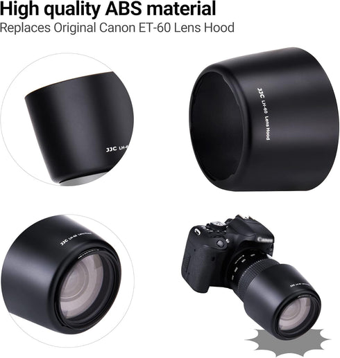 Reversible Lens Hood Shade Protector for Canon EF 75-300mm f/4-5.6 III USM & EF-S 55-250mm f/4-5.6 is II Lens Replaces ET-60 On Canon EOS 5D Mark ...