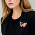 American Flag Pin Butterfly Pins Enamel Butterfly Brooch Pin Simulated Pearl Gold Tone United States American Flag, Suitable for Men and Women Bir...