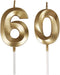Bailym 60th Birthday Candles,Gold Number 60 Cake Topper for Birthday Decorations Party Decoration...
