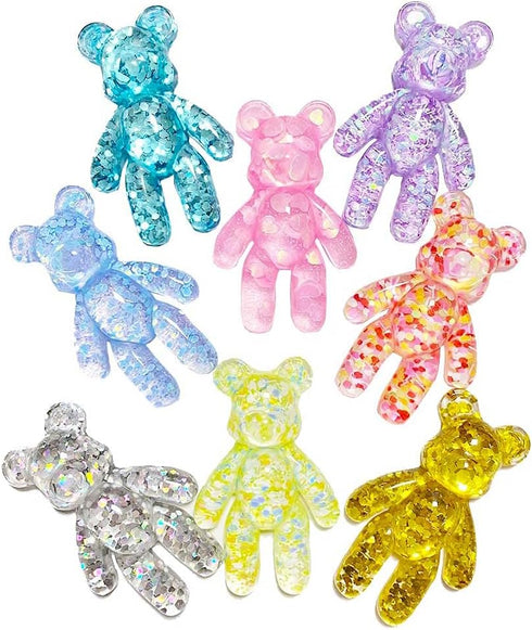 Daimay 20 Pieces 10 Colors Cute Bear Charm Pendants Cartoon Keychain Pendants Resin Gummy Candy Necklace Colorful for Earring Bracelet DIY Jewelry...