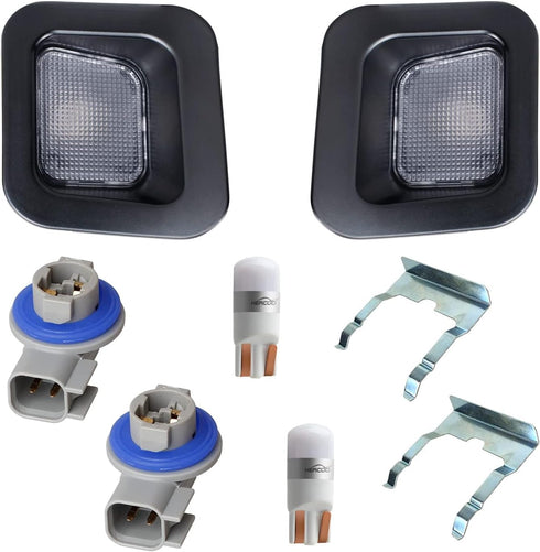 HERCOO LED License Plate Light Lens Rear Lamp Socket Black Cover Housing Clip Retainer Compatible with 2003-2018 Dodge Ram 1500 2500 3500 Pickup T...