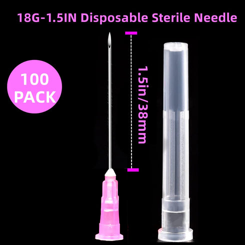18Ga 1 1/2 Inch/38mm Sterile Lab Supplies, Pack of 100...