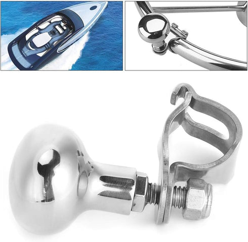 Steering Wheel Spinner, Universal 316 Stainless Steel Steering Wheel Knob Auxiliary Boosters Ball Suicide Power Handle Boat Accessory...