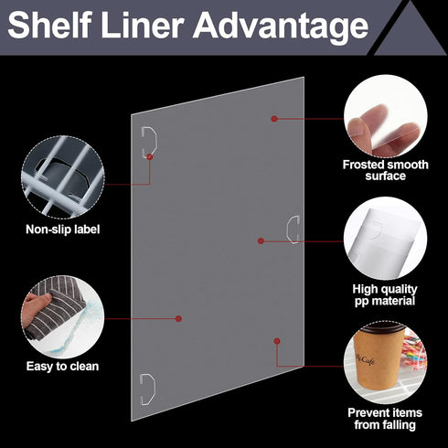 Kathfly 1 Roll Wire Shelf Liner Shelf Covers for Wire Shelving Waterproof Non Adhesive Refrigerator Pantry Wire Shelf Plastic Mats for Kitchen Cab...