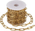 Pandahall 16.4 Feet 304 Stainless Steel Paperclip Chains Necklace Golden Plated 17x7x1.6mm Unwelded Strong Oval Cable Chains Links with Spool for ...