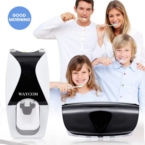 WAYCOM Dust-Proof Toothpaste Dispenser Toothpaste Squeezer Kit (Black)...