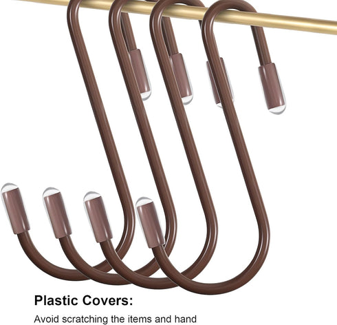 Hotop 36 Pieces S Hooks for Hanging 2.4 Inch Heavy Duty S Shaped Hook Rack Metal Non Slip Hanger for Stocking Kitchen Pot Utensils Closet Wire Bat...