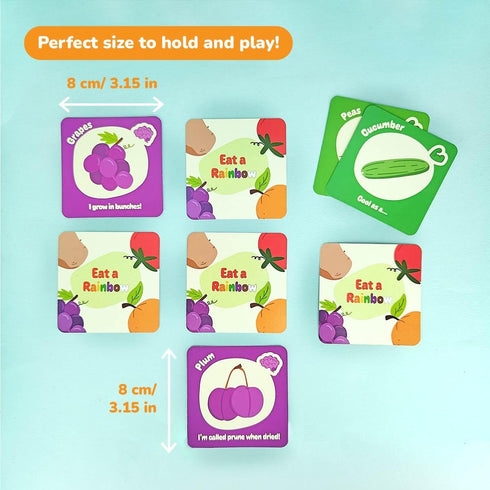 Shumee Food Card Game - Eat a Rainbow -Fun,Strategy, Memory Food Game |28 Colorful Cards Fruits & Veggies, A Manual | Kids Gifts|Age- 4 to 6|Trave...