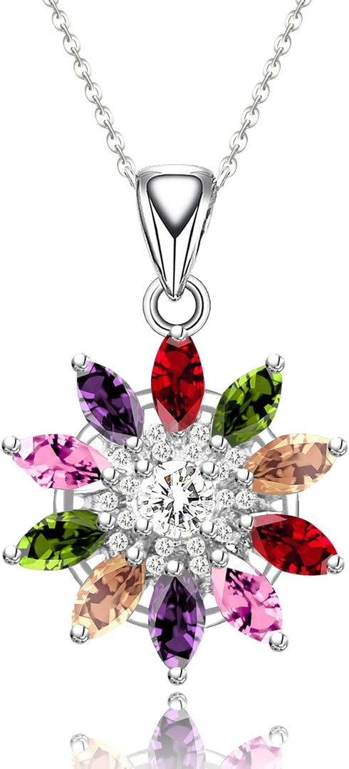 LMXXVJ Necklace Pendant for Women,Teardrop Necklace Birthstone Necklace Pendant Jewelry Anniversary/Birthday Gift for Mom Wife Friend,18" + 2"...