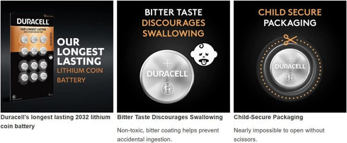 Duracell Lithium 2032 Coin Batteries, 12-Count...
