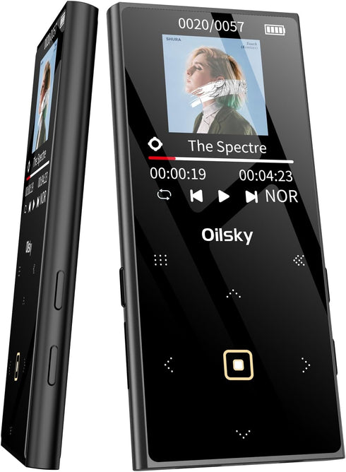 64GB Mp3 Player Bluetooth 5.0, Oilsky Portable Digital Lossless Music Player with FM Radio, Built-in Speaker, Touch Button, Voice Recorder, Lightw...
