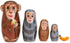 Bits and Pieces - Nesting Monkeys - Hand Painted Wooden Nesting Dolls - Matryoshka - Set of 5 Dolls from 6" Tall...