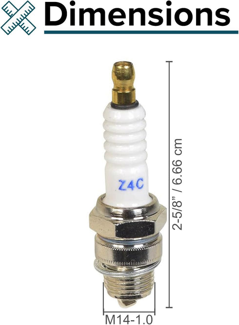 AlveyTech Z4C Spark Plug for 80cc 2-Stroke Bicycle Engine Kits...