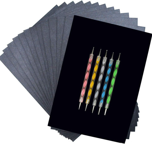 100 Sheets Carbon Transfer Paper Tracing Carbon Paper for DIY Wood Working Paper Canvas and Other Art Craft Surfaces Graphite Transfer Paper & 5 P...
