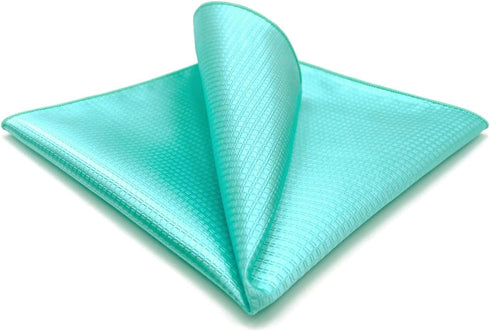 S&W SHLAX&WING Mens Tie Colours Necktie Turquoise Solid Colors Matching Pocket Square...