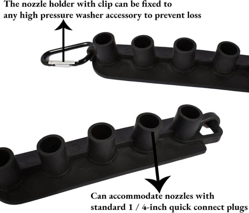 xiangxu Pressure Washer Nozzle Holder 1/4" inch Quick Connect Spray Nozzle Tips Set Holds 5PCS Holes Black Durable Plastic(5 Pcs Holes)...