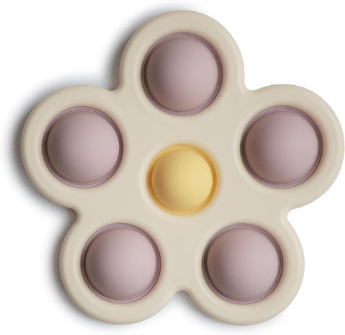mushie Flower Press Toy (Soft Lilac/Daffodil/Ivory)...